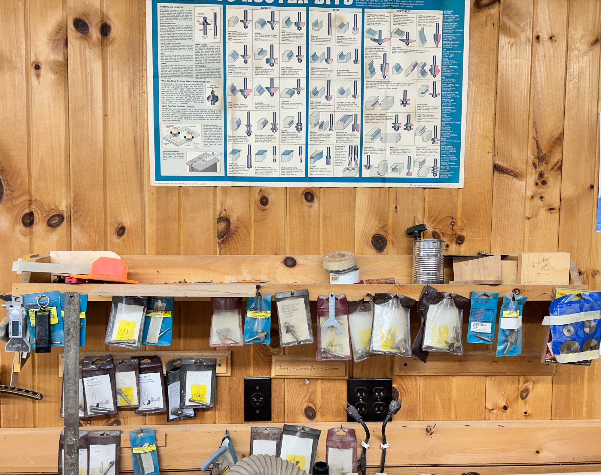 Wall Of Router Bits, Various Sizes And Types, As Pictured #16659 ...