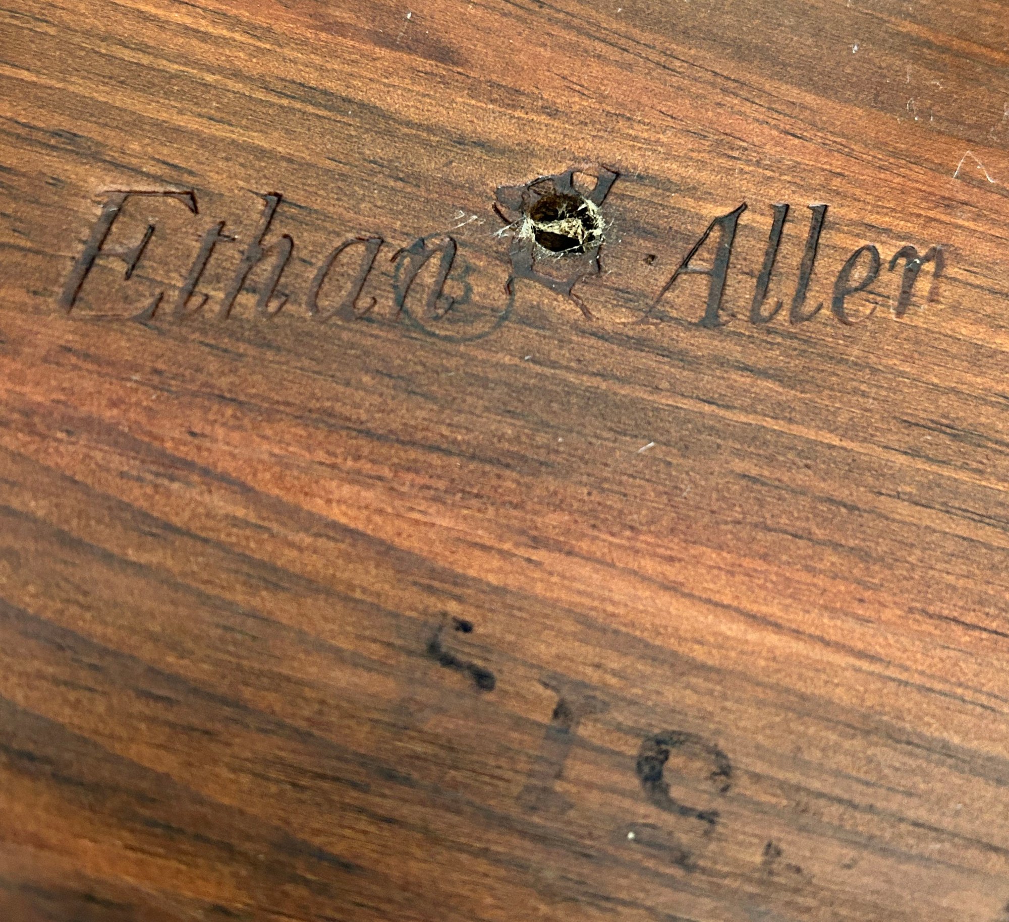 Vintage Ethan Allen Round 3Shelf Side Table With Turned Columns & Legs