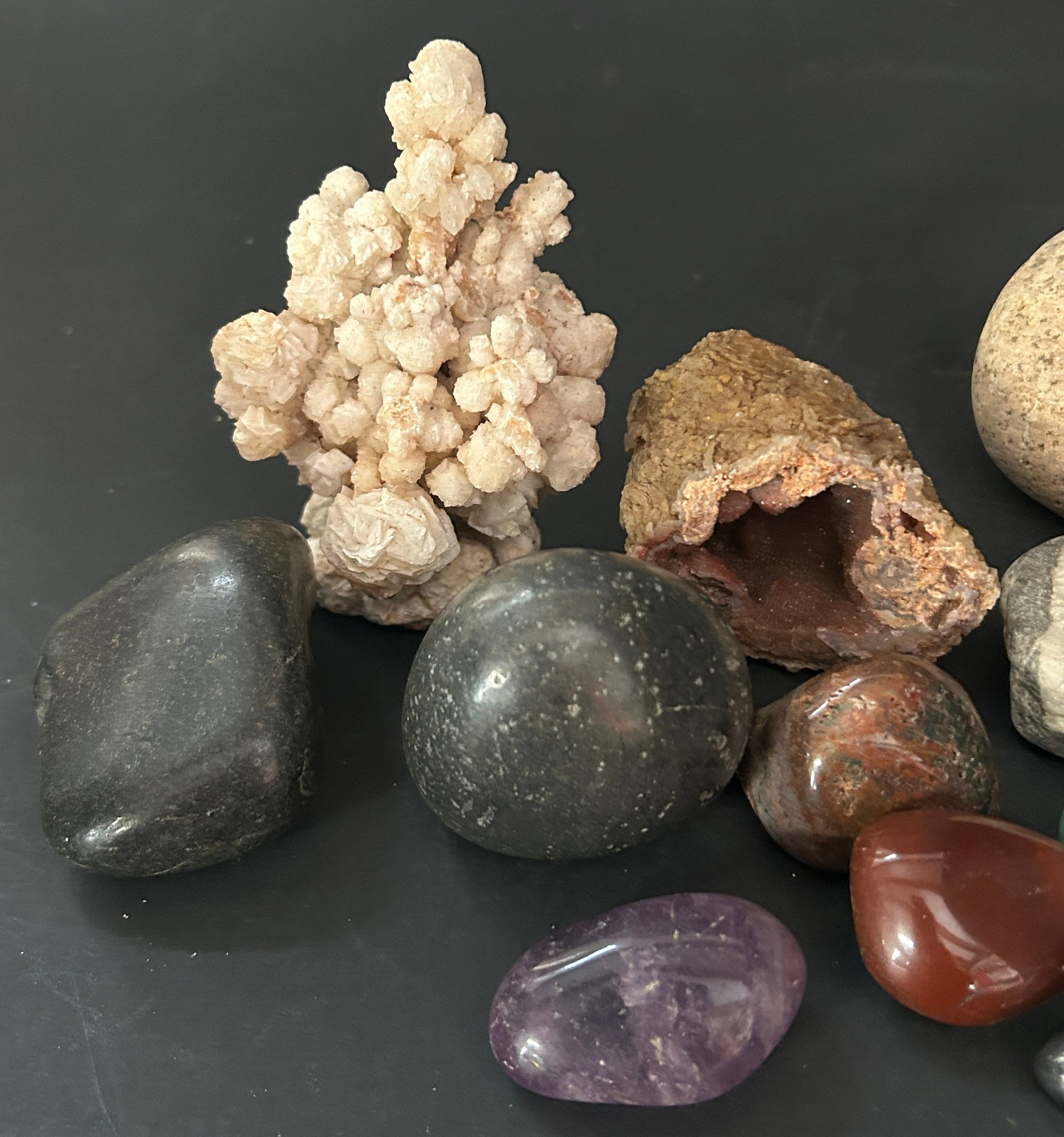 20 Pcs Rock And Mineral Collection, Many Polished Including Round ...