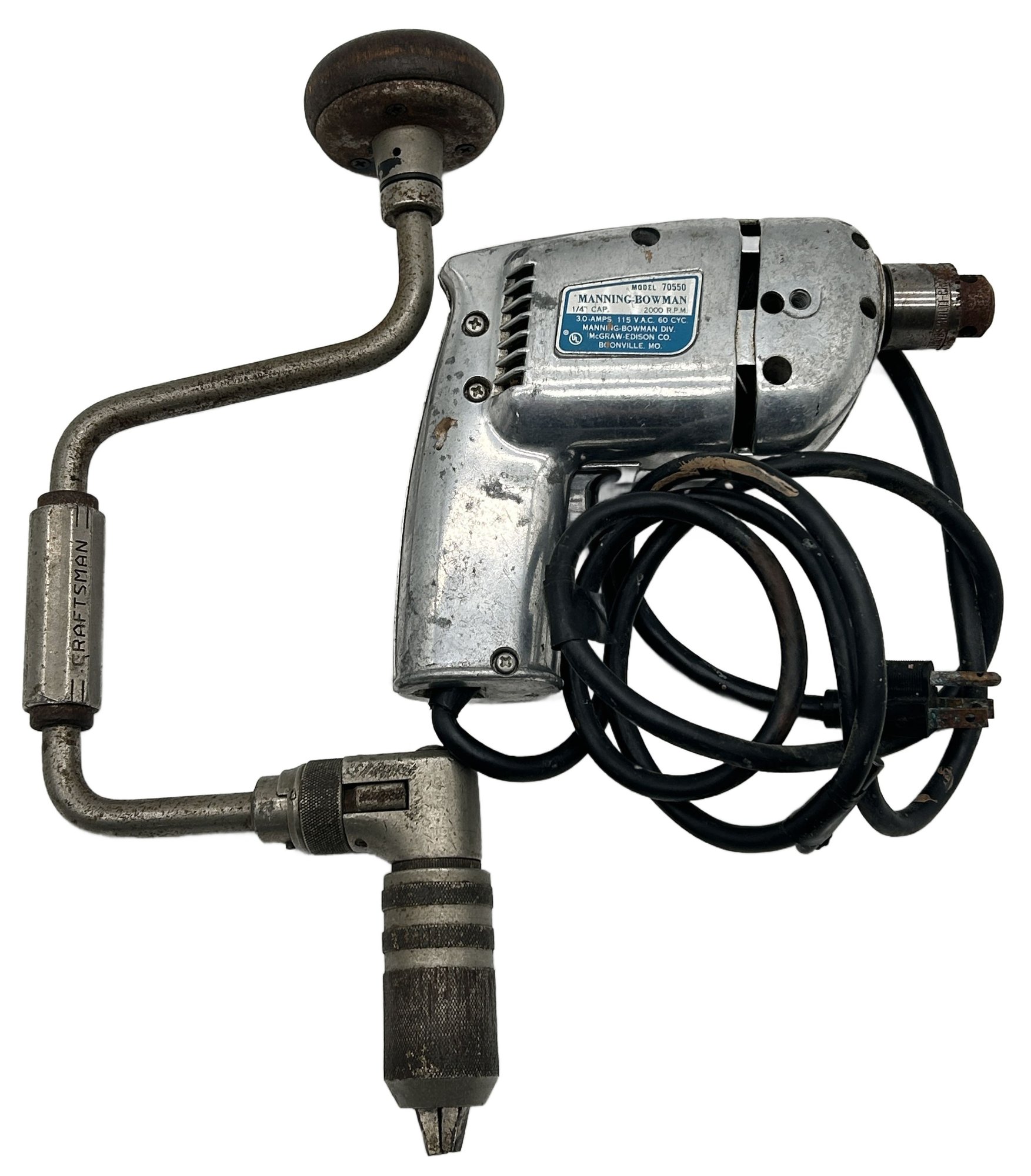 Pcs Vintage Tools Craftsman Hand Drill And Manning Bowman