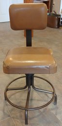 Vintage Industrial Revolving Drafting Stool, 21' Diam X 39'H (Adjustable)