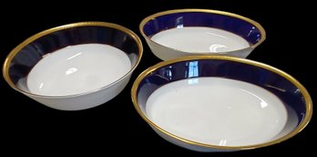 3 Pcs - Noritake Valhalla Fine Porcelain Serving Bowls - 9' Round And 2-9.5' Oval, As Pictured