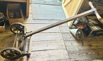 Vintage 'The New Acme Ball Bearing' Reel Push Lawn Mower, Working Condition, As Found In Barn