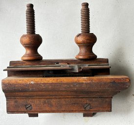 Antique Wooden Screw-Arm Molding Plane, Stamped Greenfield Tool Company, 9.5' X 10'