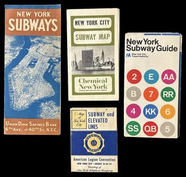 Four New York City Subway Guides - 1940 Union Dime Bank - 1952 American Legion - NYC Transit Auth - Con't