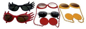 5 Pair Sunglasses - Tommy, Black Hand, Red Hands, And 2-Other As Pictured
