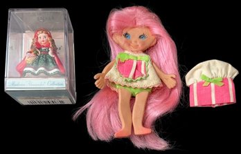 Madame Alexander Hallmark Doll Decoration & 1969 Ideal 'Cookie' Flatsy Chef Doll - 4 1/2' High W/hat