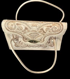 Ladies Tooled Leather Purse - Made By Olvera S.A. Mexico