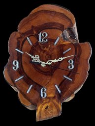 Oval Tree Stump Battery Operated Wall Clock, 13' X 9' X 2.5' 13'H, Needs Battery