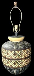 Ceramic Table Lamp - No Shade - Tested - Works - 27.5'