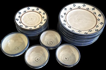 Lot Of Pottery Type Dishes In Several Sizes: 11 - Dinner Plates - 11' - 11 Salad Plates - 8' & 4 Bowls