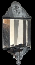 Metal Wall Sconce With Mirrored Back - 17' High