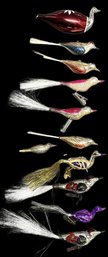 Group Of Glass Bird Related Christmas Decorations - Conditions Vary - See Photos