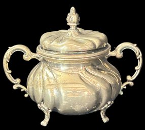 Antique German 835 Silver Art Nouveau Coffee Pot, 8'H Swirled Body, 182.3 Dwt Or 9.115 Ozt