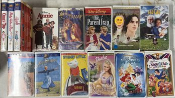 Group Of 14 VHS Videotape Movies - Some Disney - Some Boxes Well Worn - None Tested