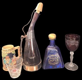 5 Pcs Vintage Barware - Muhlenberg College Rocks Glass & Junior Prom Stein, And Others As Pictured