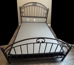 Full-Size Modern Metal Headboard And Footboard With Side Rails
