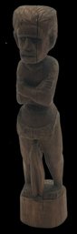 Unusual Primitive Style Carved Figurine Of Standing Man, 9'H, As Pictured