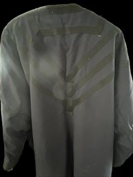 Vintage Middle Eastern Bisht - Traditional Loose Fitting Robe, Navy With Black Piping And Faux Fur Lined