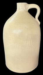 Antique Salt Glazed Stoneware Crock Jug, Stamped 'M', 8-1/8' Diam. X 14.5'H