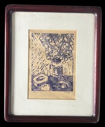 Vintage Ltd Ed 33/100 Wood Block Still Life, Signed M. Pepp, 9' X 11'H