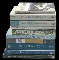 10 Vol Assorted Books, Hard Cover And Paperback, As Pictured