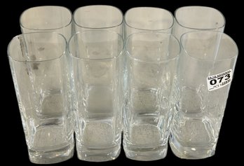 8 Pcs Luigi Bormioli Style Square Crystal Highball Glasses, 6.25'H