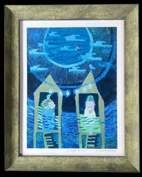 Framed Pencil Signed Print 'The Right Moment' By Ann Trainor Domingue, 10.75' X 13.25'H