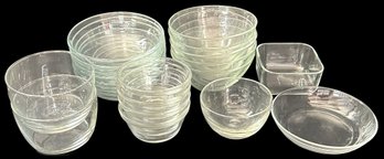 Lot Of 23 Clear Kitchenware - Dessert Bowls, Ramekins And Others As Pictured
