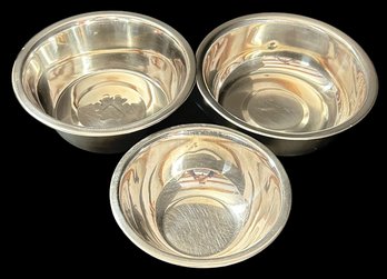 3 Pcs Stainless Steel Pet Food And Water Bowls, As Pictured