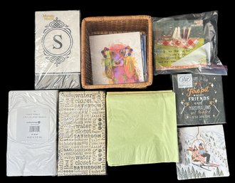 Lot Of Napkins - Beverage Size & Woven Basket, Luncheon And Guest Towel, As Pictured