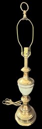 Vintage Heavy Brass Lamp With Enamel, 31.25'H