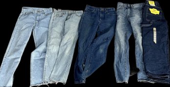 Five Pairs Of Dungarees - 4 Used - 1 New - See List
