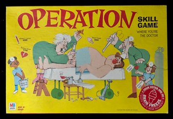 Vintage Milton Bradley Operation Skill Game In Original Box, 16' X 10.5' X 2'H