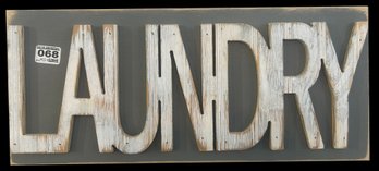Cut Out Beadboard Wooden Laundry Sign By Grace Graffiti, 17.5' X 7.5'H