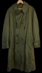 Military Greatcoat With Liner And Belt - Size Regular Medium