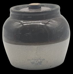 Vintage Brown & White No. 3-Stoneware Bean Pots - Robinson Ransbottom With Lid