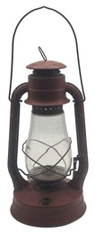 Antique Dietz Blizzard No. 2 Lantern With Red Paint & Clear Globe, 19.5'H (Handle Up)