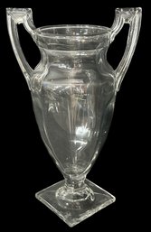 Vintage Substantial Glass Trophy Loving Cup Urn, Tiffin-Style, 11.25'H