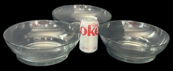 3 Pcs Heavy Duty Clear Serving Bowls, 9.75' Diam. X 3'H