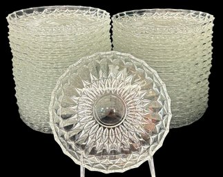 34 Pcs EAPG Clear 6.5' Diam. Cake Dessert Plates, Think Weddings, Receptions, Parties