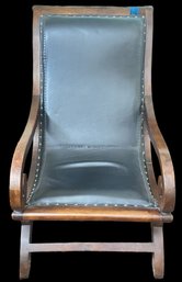 Vintage Leather Plantation Chair With Brass Nail Heads, 25' X 38' X 35'H, Very Good Condition
