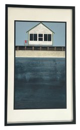 Well Framed & Matted Original Painting Primrose From 'The Days' Campground, Truo, Cape Cod, 14-5/8' X 24-5/8'H