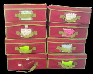 8 Pcs Rubbermaid Cloth Storage Bins, With Lift Top And Many Dividers, Each 12.5'5.5'H X 16' X