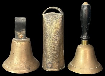 3 Pcs Antique Bells, Tallest 6.25'H