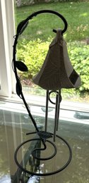 Solar Powered Wind Chime Suspended From Bent Wire Frame, 14'H