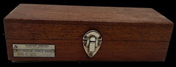 Vintage Hunter Spring Mechanical Force Gage Model L-20, Sereial No. 3336, In Wooden Case, 9' X 3' X 2.5'H