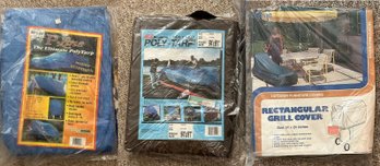 3 Pcs - 9'4' X 19'7' Tarp, 20' X 25' Tarp And 54' X 24' Grill Cover