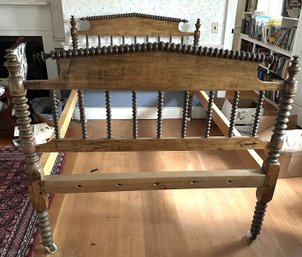 Antique Converted Spindle Rope Bed  - Side Beams Have Been Replaced - 81.5'Long X 52.5' Wide X 48'High