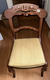 Wood Chair Possibly Mahogany - Upholstered Seat - 17'D - 18'W - 33.5'H
